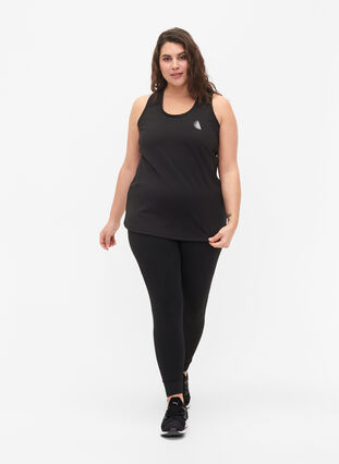Träningstopp med brottarrygg och mesh, Black, Model image number 3