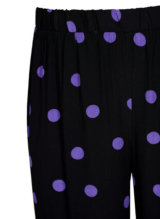 Prickiga byxor i viskos, Black w. Purple Dot, Packshot image number 2