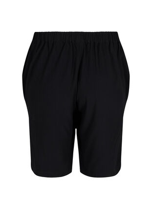 Bermudashorts i viskos med fickor, Black, Packshot image number 1