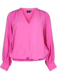 V-ringad blus i viskos