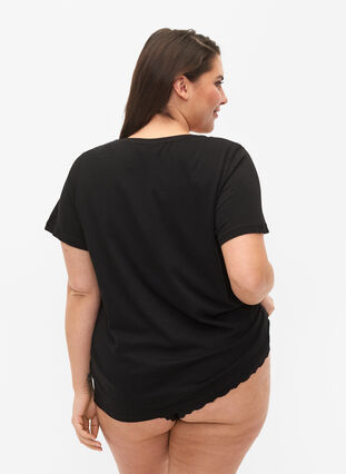Sovtröja i bomull med tryck, Black w. Be , Model image number 1