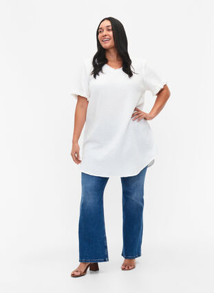 Kortärmad bomullstunika med volanger, Snow White, Model image number 2