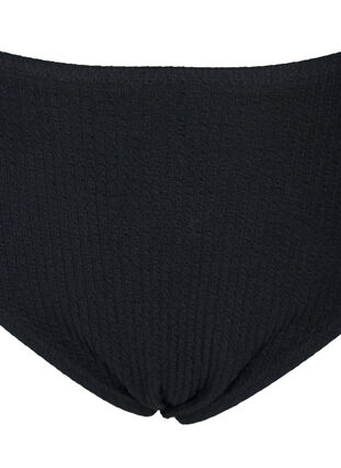 Crêppad bikinitrosa med hög midja, Black, Packshot image number 2