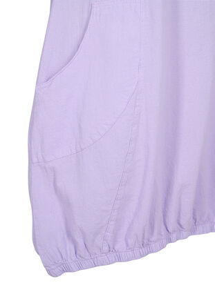 Kortärmad klänning i bomull, Lavender, Packshot image number 3