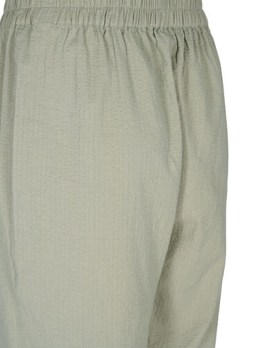 Byxor i bomull med struktur, Seagrass , Packshot image number 3