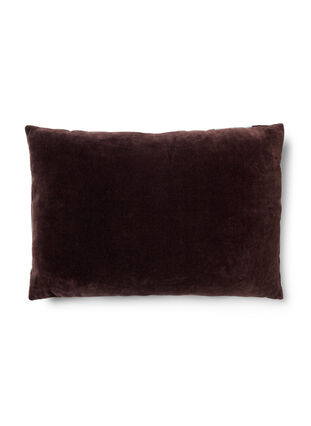 Randigt kuddfodral i velour, Seal Brown Comb, Packshot image number 1