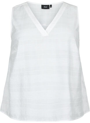 Topp i viskos med struktur, Bright White, Packshot image number 0