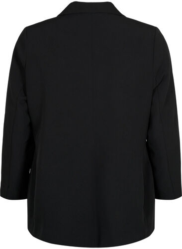 Klassisk blazer med knapp, Black, Packshot image number 1