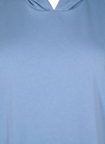 Kortärmad swetshirtklänning med huva, Faded Denim, Packshot image number 2