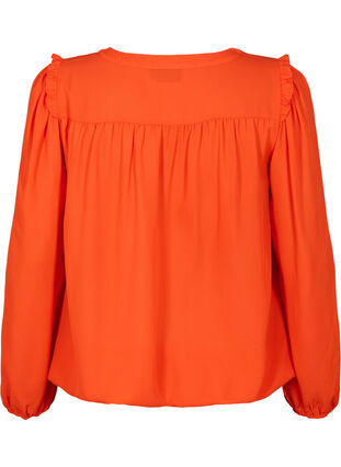 Långärmad blus med fransdetaljer, Orange.com, Packshot image number 1
