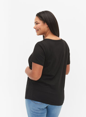 T-shirt i bomull med tryck, Black MIAMI, Model image number 1