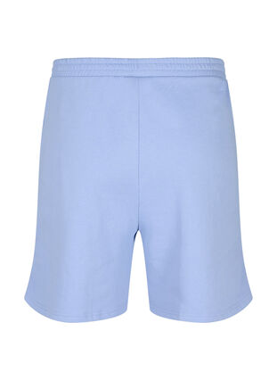 Shorts i sweatshirtmaterial med texttryck, Blue Heron, Packshot image number 1