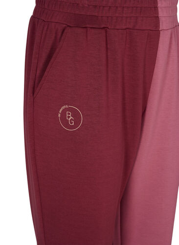 Sweatpants med colour block, Red Mahogany/RoseBr., Packshot image number 3