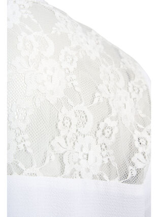 Långärmad blus med spetsdetalj , Bright White, Packshot image number 3
