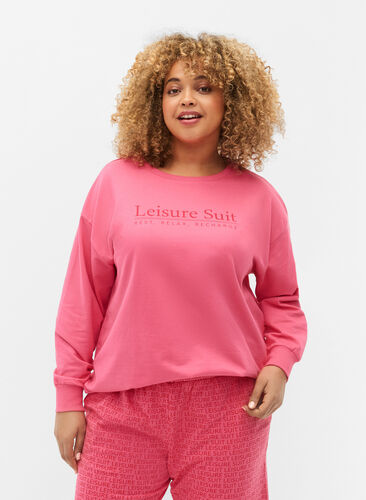 Sweatshirt i bomull med texttryck, Hot P. w. Lesuire S., Model image number 0