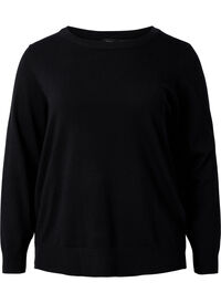 Stickad blus i viskos med ryggdetalj