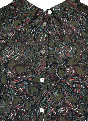 Skjortklänning i viskos med paisleymönster, Green Paisley AOP, Packshot image number 2