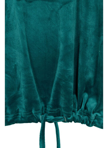 Tröja i velour med hög hals och snörning, Ponderosa Pine, Packshot image number 3
