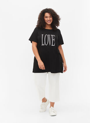 Oversized t-shirt med tryck , Rosebloom W. Love, Model image number 2