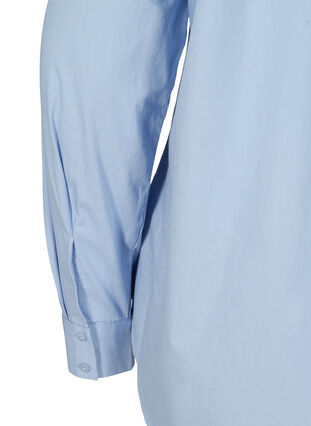 Ekologisk bomullsskjorta med krage och knappar, Blue Heron, Packshot image number 3