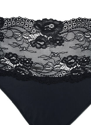 2-pack stringtrosor med bred spetskant, Black, Packshot image number 2