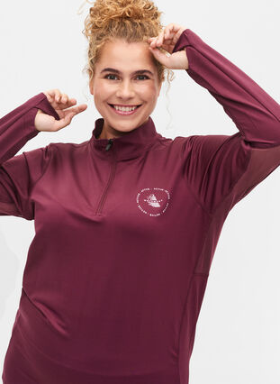 Träningströja med hög hals och dragkedja, Fig, Model image number 2