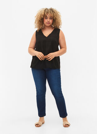 Topp i viskos med struktur, Black, Model image number 2