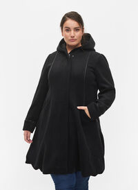 Jacka i ull och huva, Black Solid, Model