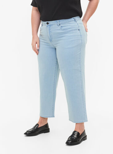Raka jeans med ankellängd, Light blue denim, Model image number 2
