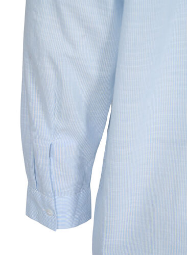Randig nattskjorta i bomull, White w. Blue Stripe, Packshot image number 3