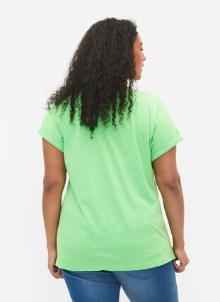 Neonfärgad t-shirt i bomull, Neon Green, Model image number 1