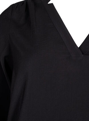 V-ringad blus i viskos, Black, Packshot image number 2