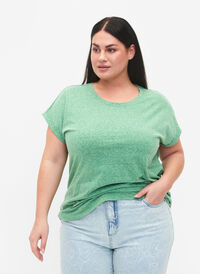 Melerad t-shirt med korta ärmar, Jolly Green Mél, Model