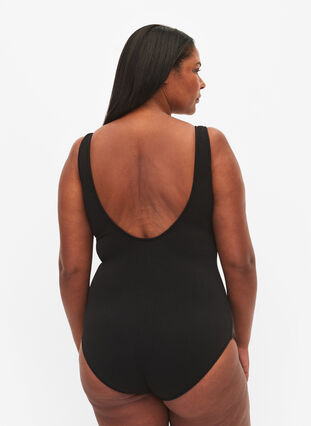 Baddräkt med crepe-struktur, Black, Model image number 1