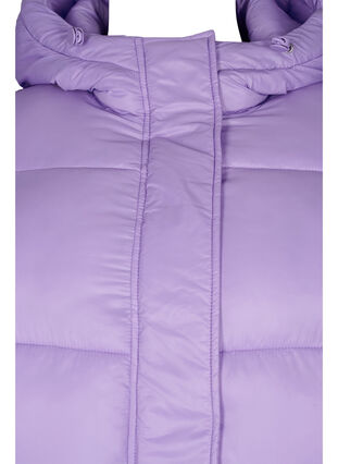 Kort pufferjacka med huva, Lavender, Packshot image number 2