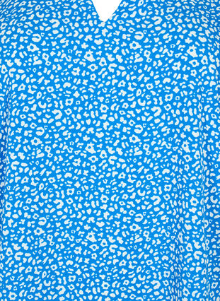 Kortärmad blus med tryck , Blue Ditsy, Packshot image number 2