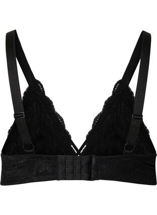 Spets-bh med snörning, Black, Packshot image number 1