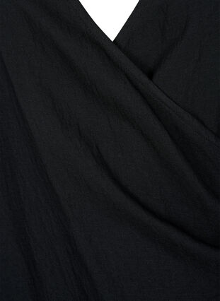 Långärmad blus i viskos med omlottlook, Black, Packshot image number 2