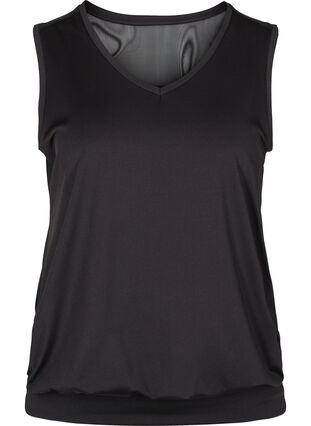 Träningstopp med resår i nederkant, Black, Packshot image number 0
