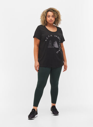  T-shirt till träning med print, Black A.C.T.V, Model image number 2
