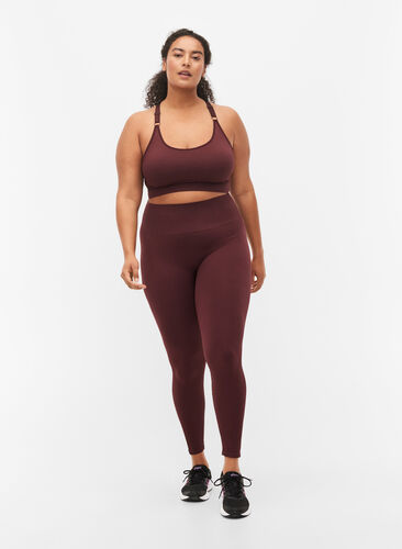Seamless sport-bh i ribbat material, Fudge, Model image number 2