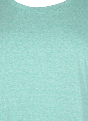 Melerad t-shirt med korta ärmar, Turquoise Mél, Packshot image number 2