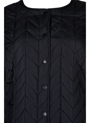 Quiltad jacka med knappar, Black, Packshot image number 2