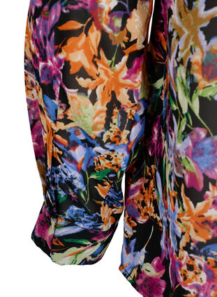 FLASH - Långärmad skjorta med blommönster, Orange Pink Flower , Packshot image number 3