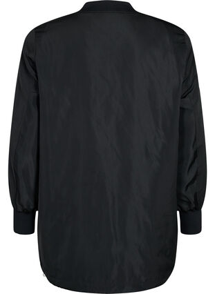 Lång bomberjacka med fickor, Black, Packshot image number 1