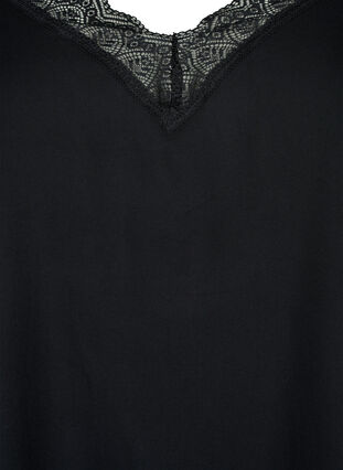 Topp i viskos med spets, Black, Packshot image number 2
