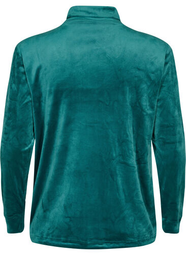 Tröja i velour med hög hals och snörning, Ponderosa Pine, Packshot image number 1