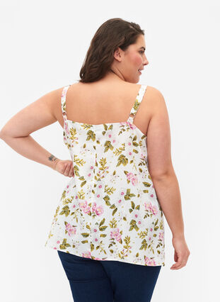 FLASH - Topp med tryck, Off White Flower, Model image number 1