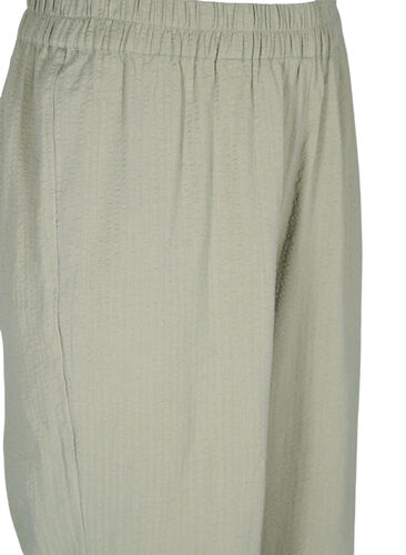 Byxor i bomull med struktur, Seagrass , Packshot image number 2