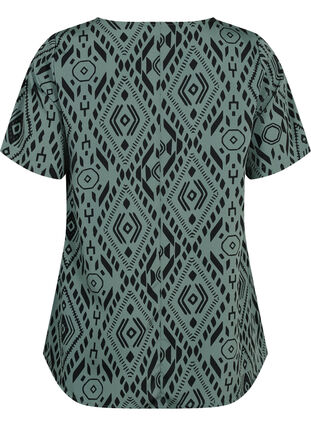 Blus med korta ärmar och tryck från FLASH, Balsam Graphic, Packshot image number 1
